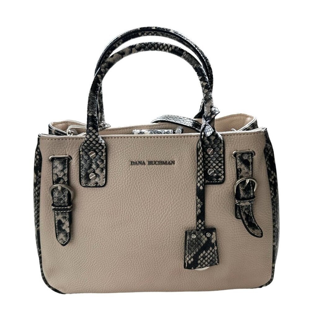 Dana Buchman Purse Snake Animal Print Trim Faux Leather - Picture 1 of 16